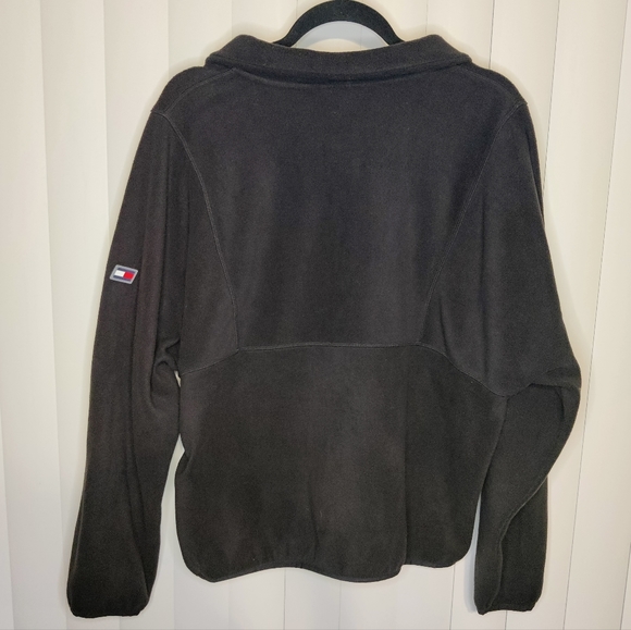 NWT Tommy Hilfiger Black fleece pullover jacket size large - Picture 2 of 3